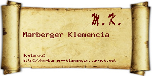 Marberger Klemencia névjegykártya